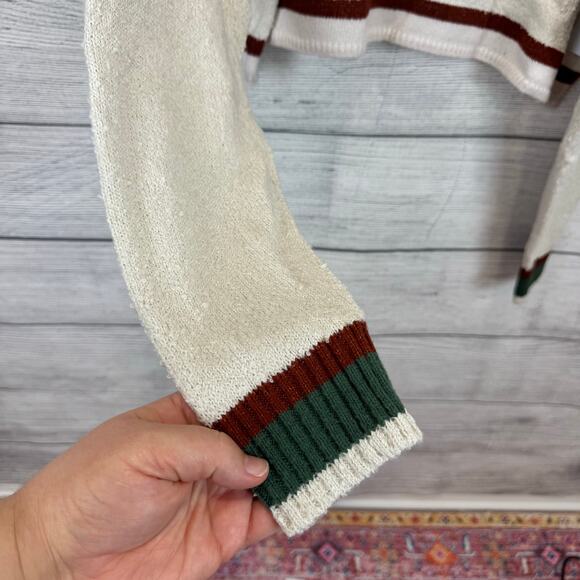 Pacsun Women's Striped Knit Crewneck Drop Shoulder Sweater Size XXL - Picture 3 of 7